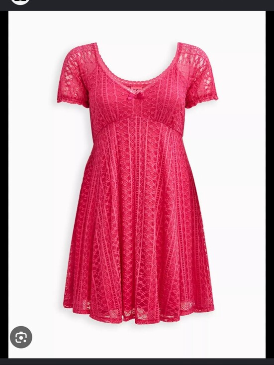 torrid Dresses & Skirts - torrid Hot Pink Betsey Johnson Puff Sleeve Dress